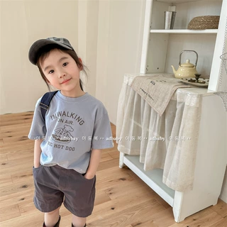 2026童装夏季儿童韩版短袖活性印花T恤女童男童打底衫 123221