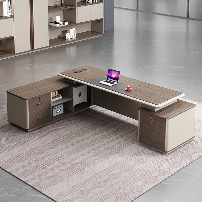 Escritorio de jefe moderno y simple doble gabinete jefe de mesa presidente gerente tablero de escritorio nuevo estilo moderno y simple