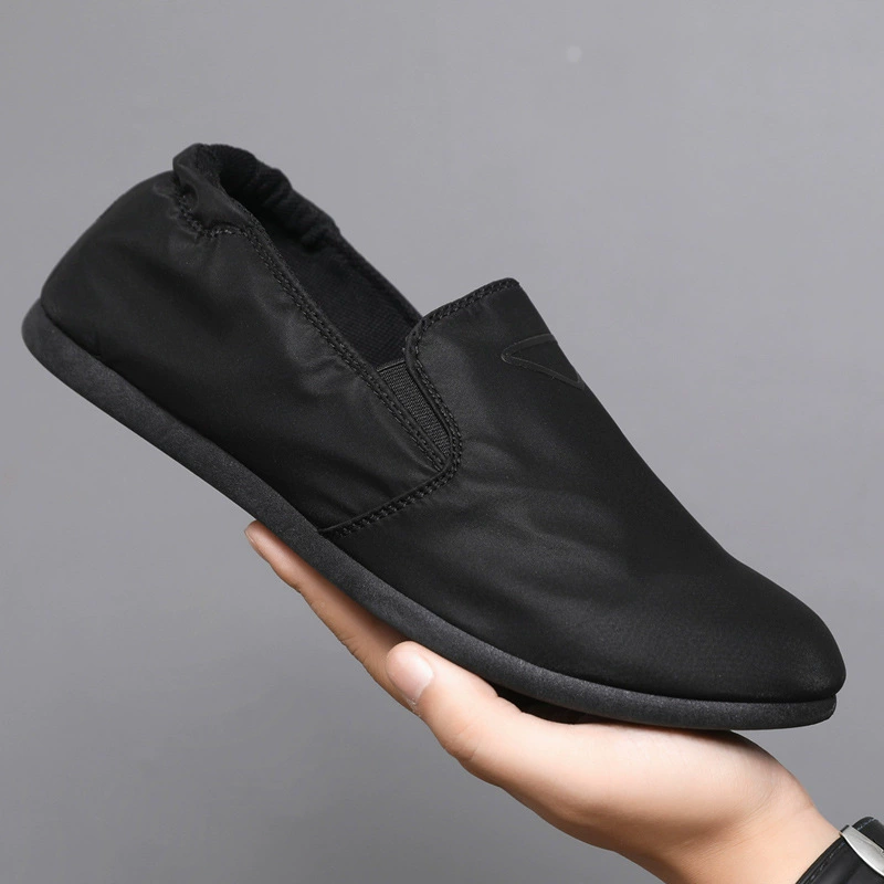 Мужская обувь, дышащая, новинка 2025 года, повседневная обувь, мужская однотонная мужская обувь на плоском каблуке, мужские лоферы, модные мужские туфли-бини