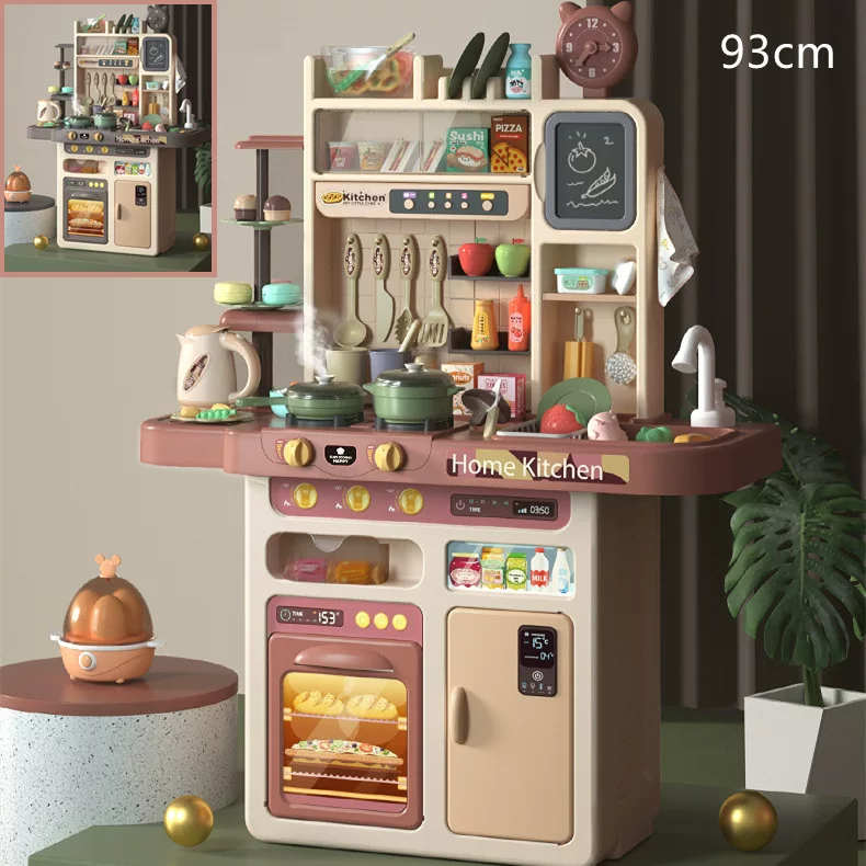 Детский реалистичный набор с подсветкой и музыкой, распылитель, семейная посуда, игрушка, 93 см