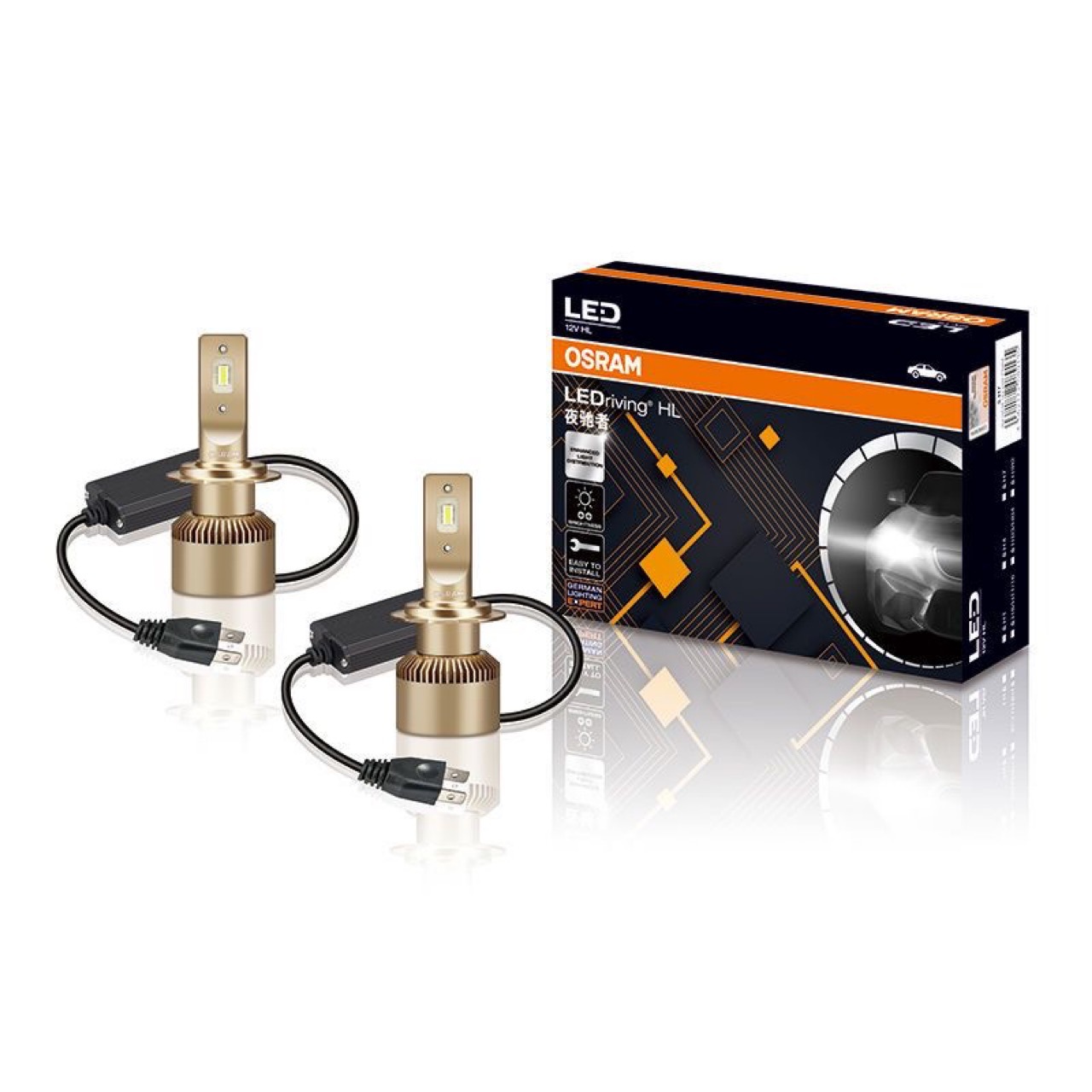 Osram Night Rider LED faro un par de bombilla coche haz bajo haz 12V25W integrado