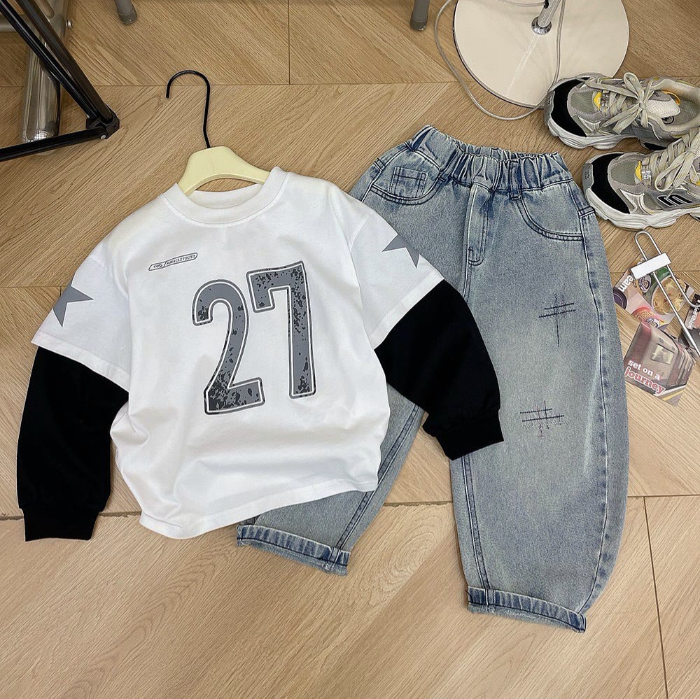 糖麦卡欧卡星2025秋季新款韩版潮流套装品牌童装织里批发一手货源