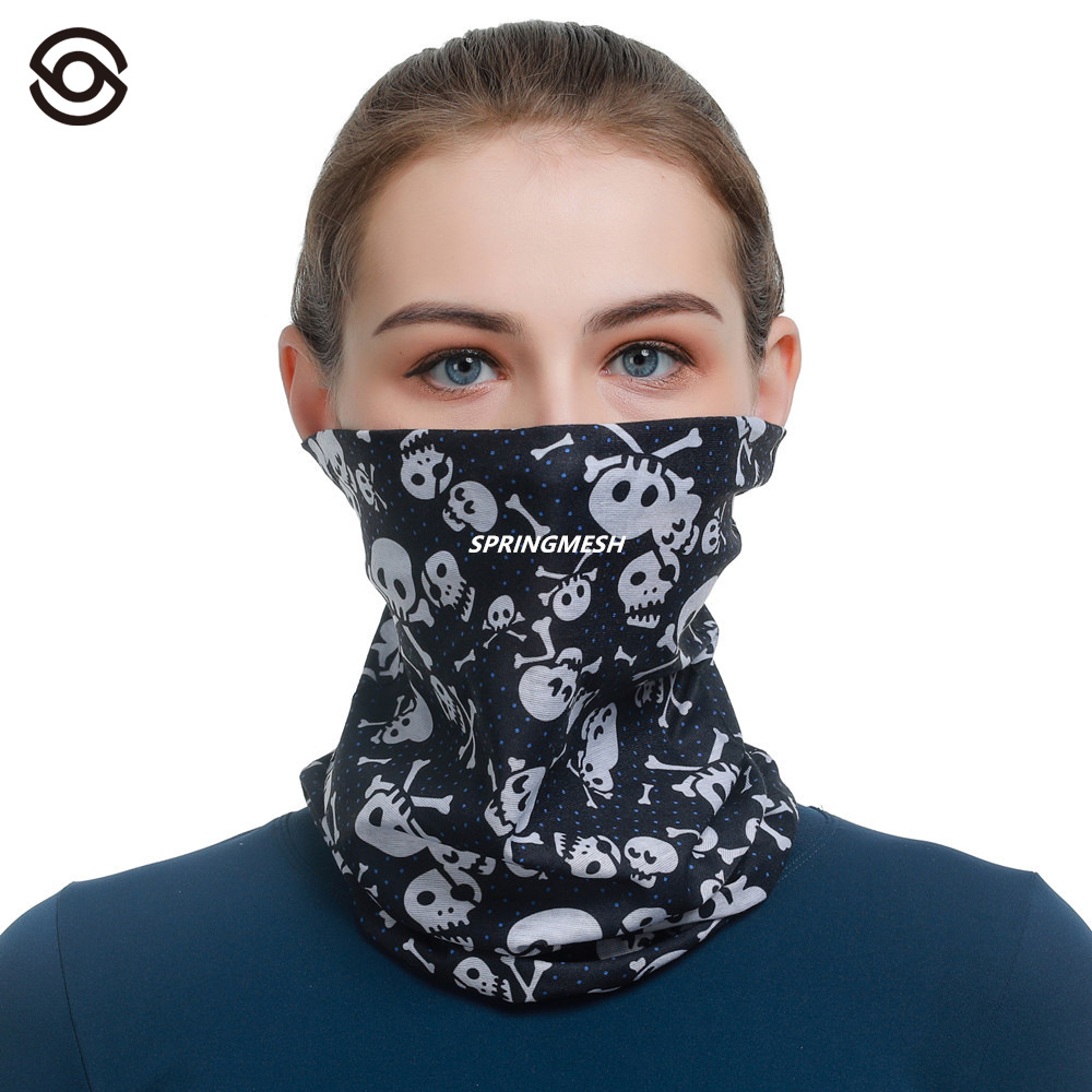 Sun Protection Mask, Cycling Face Mask, Motorcycle Head Scarf, Skull Seamless Magic Headscarf