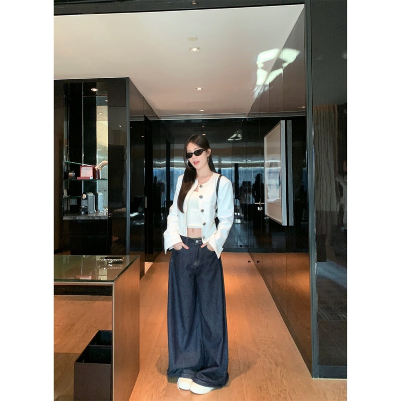 设计感明线撞色小香风牛仔外套上衣早秋2025年新款女正肩显瘦开衫|undefined