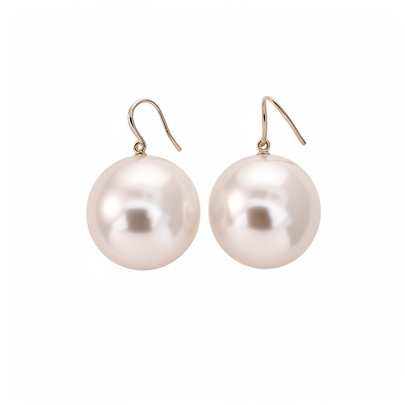 18k oro real perlas galvanizadas moda simple temperamento amplio pendientes ligero lujo alta sensación de pendientes al por mayor mujeres