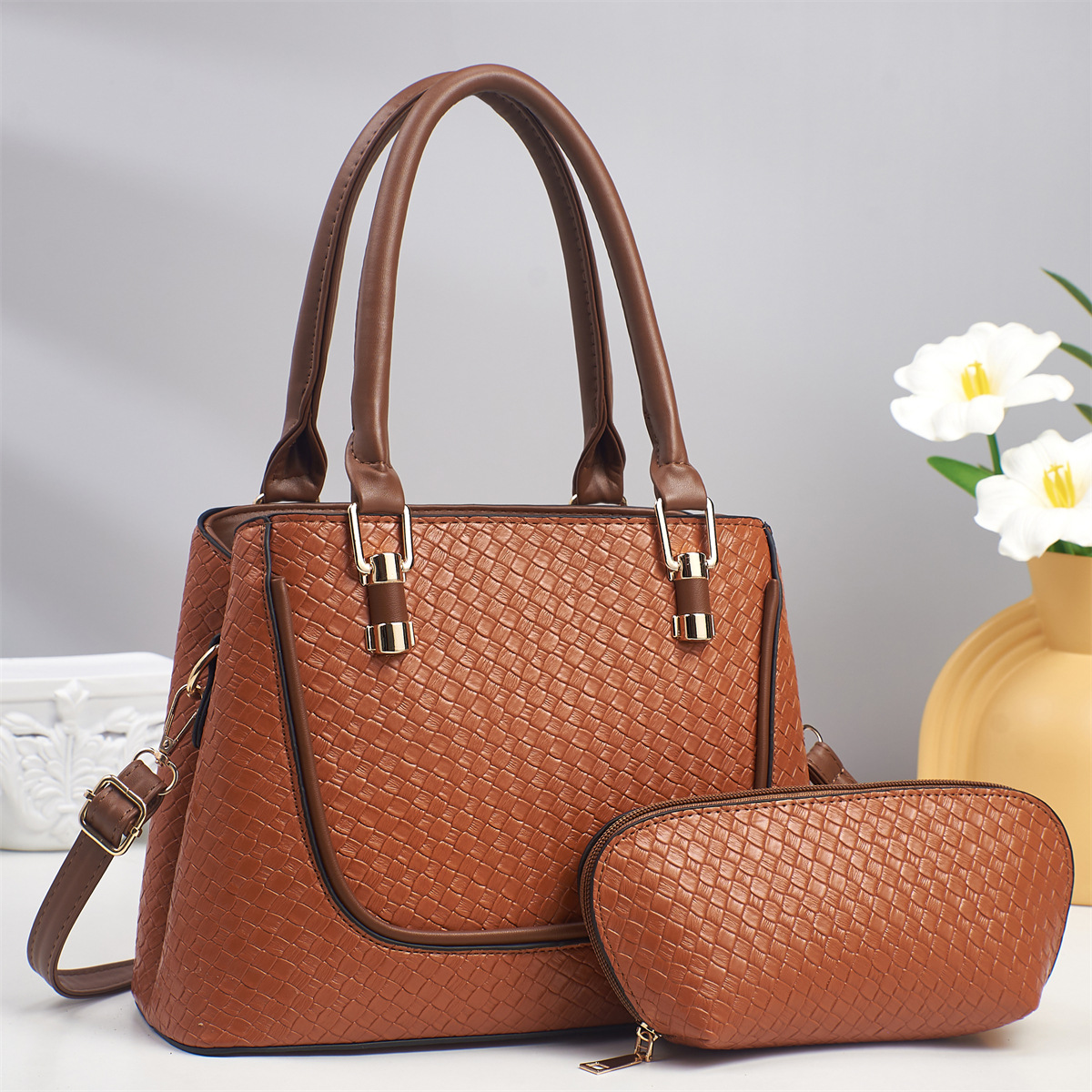 Bolsos de mujer Bolsos de moda con patrón tejido 2025 nuevos bolsos de mujer de gran capacidad de moda Bolsos bandolera de todo fósforo