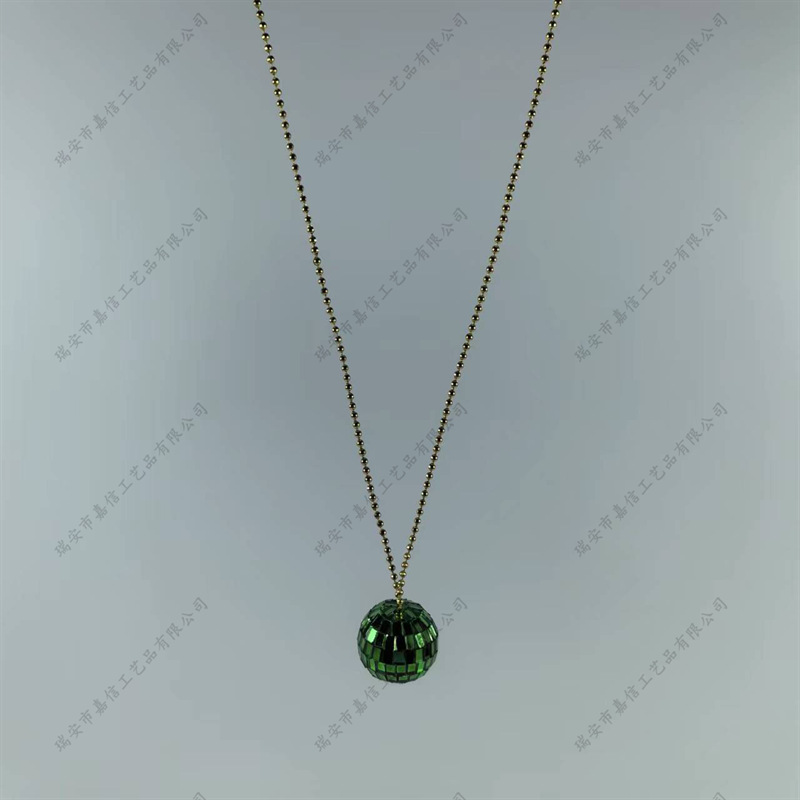 Collar tipo bola de discoteca con efecto láser colorido, decoración colgante para fiestas o Navidad