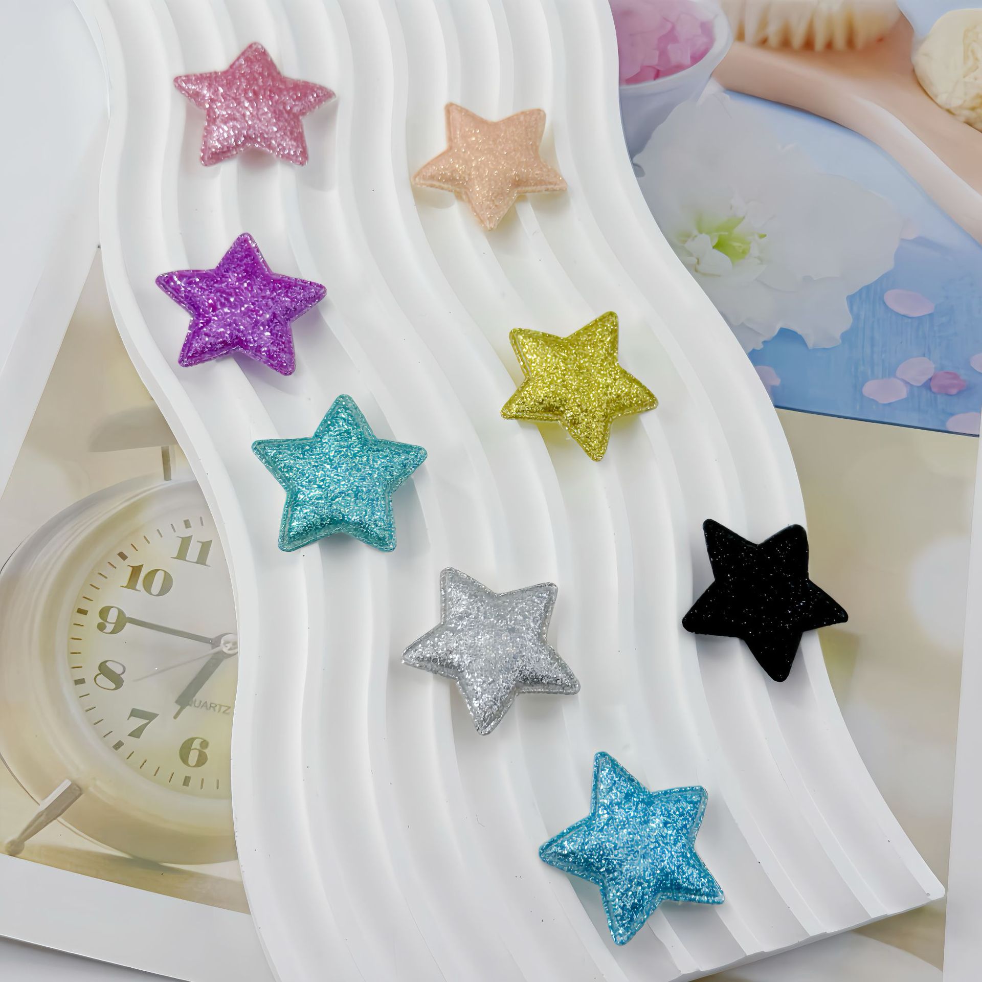 New Creative 3.5cm Glitter Five-Pointed Star Kidsren's Hairpin Hair Hoop Headwear Jewelry Accessories Clothing Accessories Wholesale
