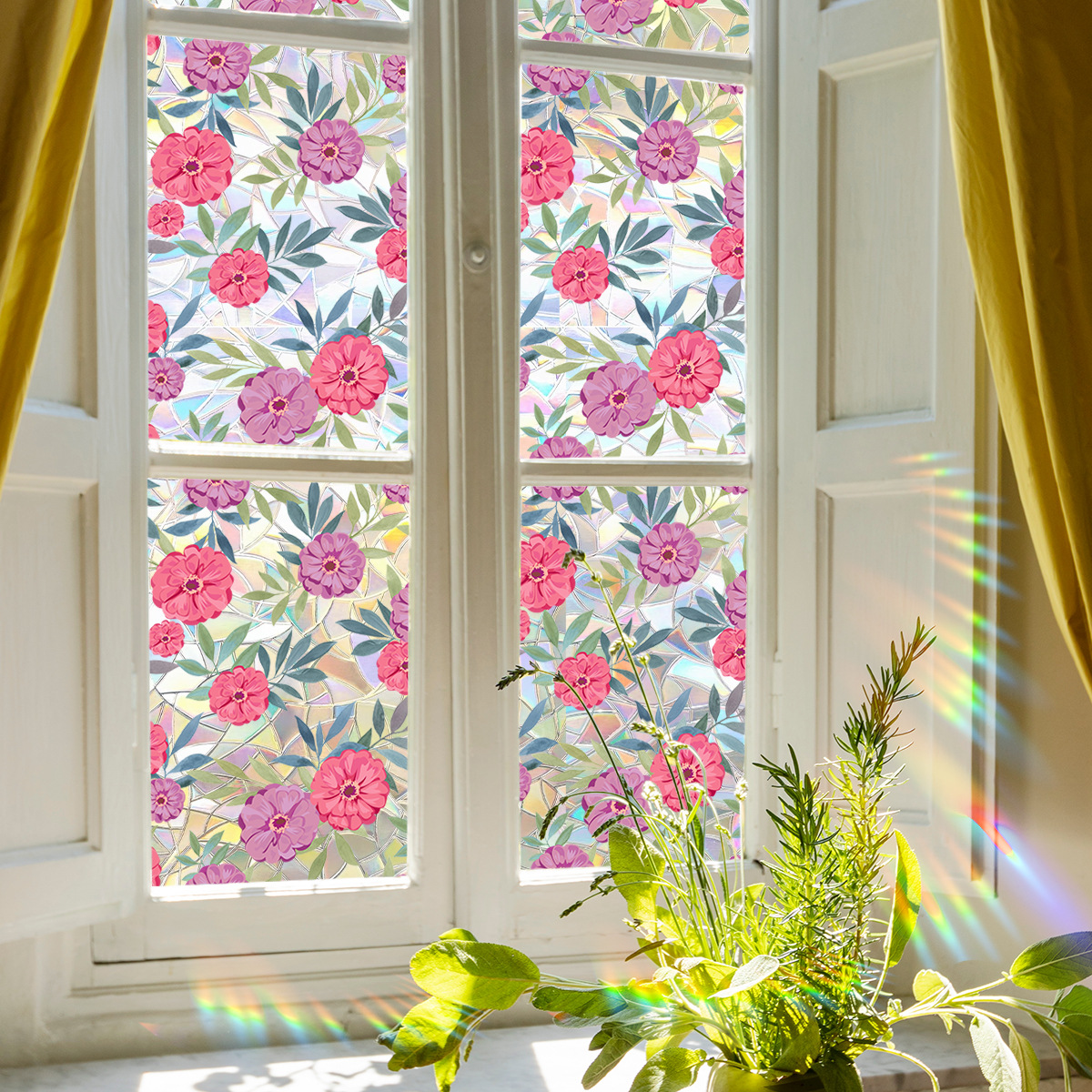 140g Weight Glass paster Home Textiles & Decor Type PVC Material Leaf Pattern Casual, Pastoral Style Casual Pastoral Leaf PVC Glass Paster Wall Art 212