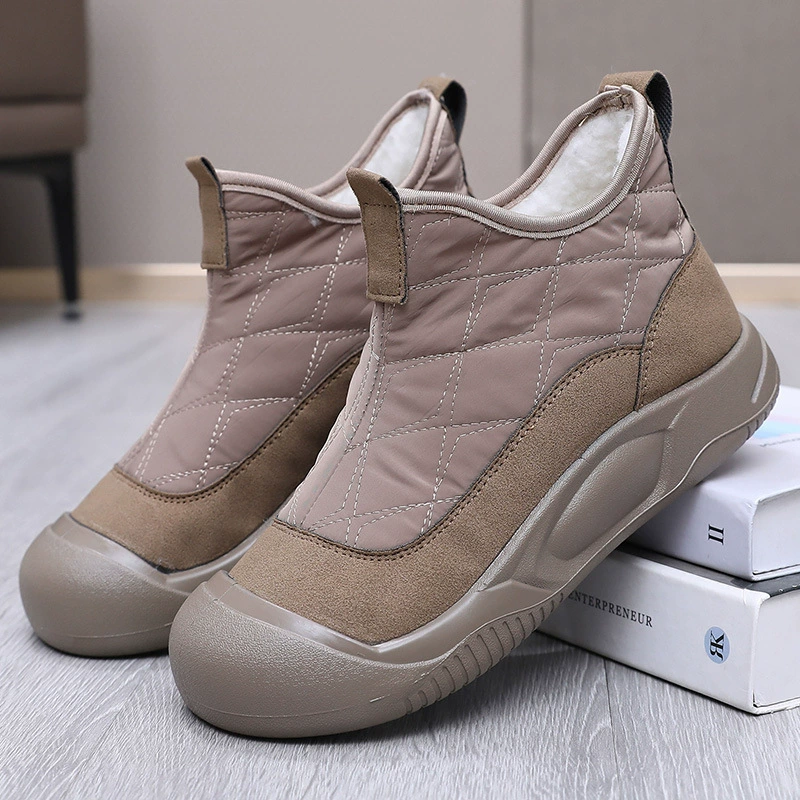 Снежные сапоги женские зимние 2024 новые бархатные толстые нескользящие теплые короткие сапоги мама обувь среднего и пожилого возраста хлопчатобумажные туфли