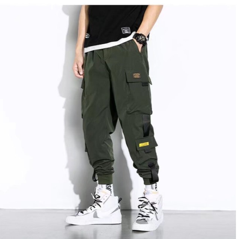 Overalls men's fashion brand construction site work toe sports leisure function nine points loose Harlan long pants wholesale