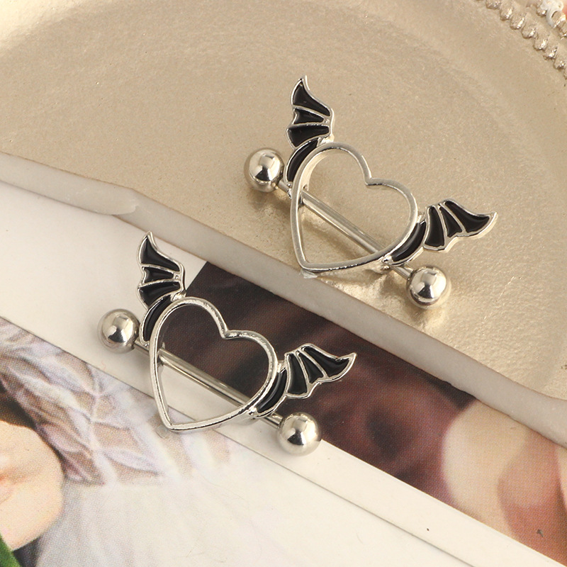 Daily Occasion Retro Angel Heart Shape Stainless Steel Plating Belly Ring 1 Piece