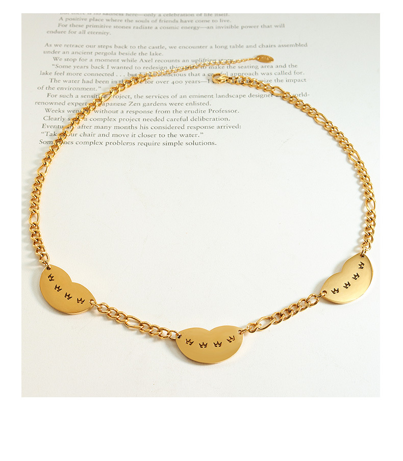 Fashion Heart Shape Titanium Steel Plating Necklace