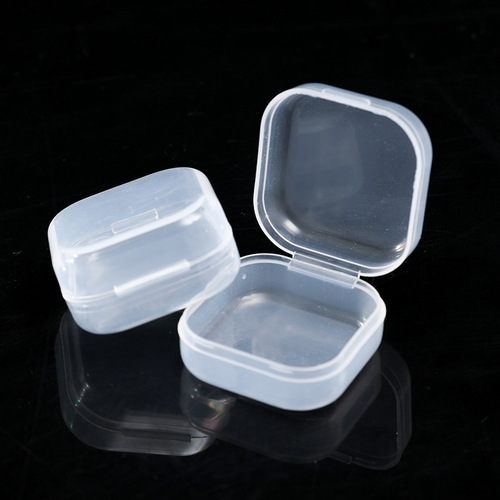 PP plastic mini noise-proof earplug box, ear stud organizer, ring and hook organizer, cordless earplugs, small square box