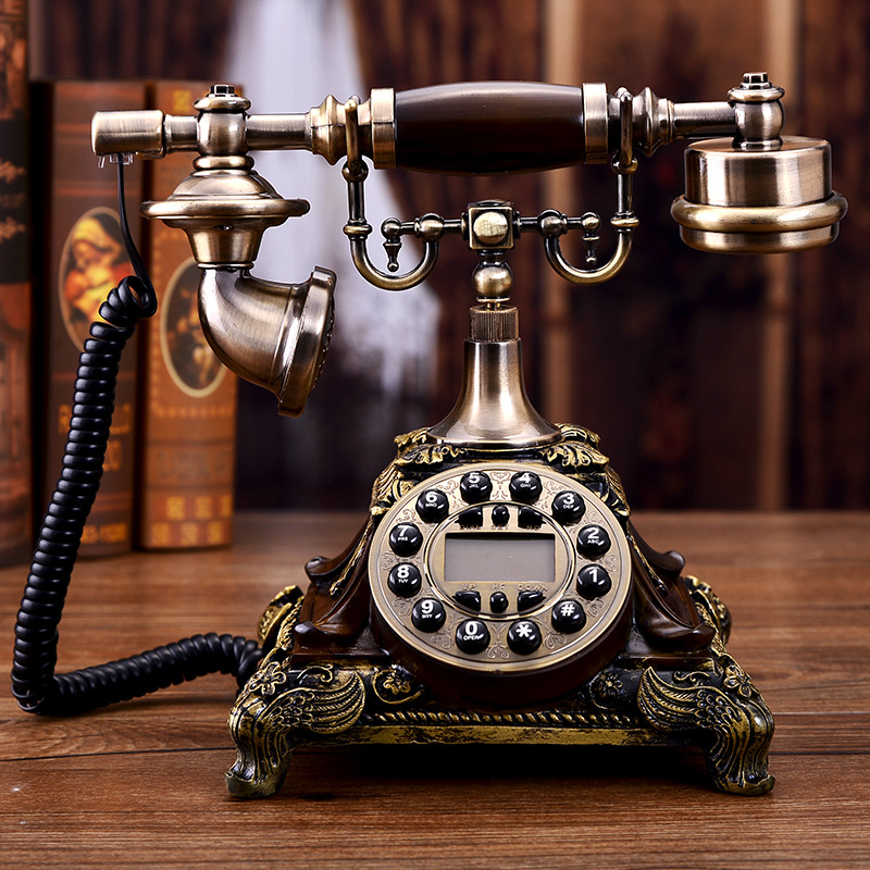 European retro old-fashioned keypad telephone, American antique style home landline, fashionable and creative telephone prop/ornament.