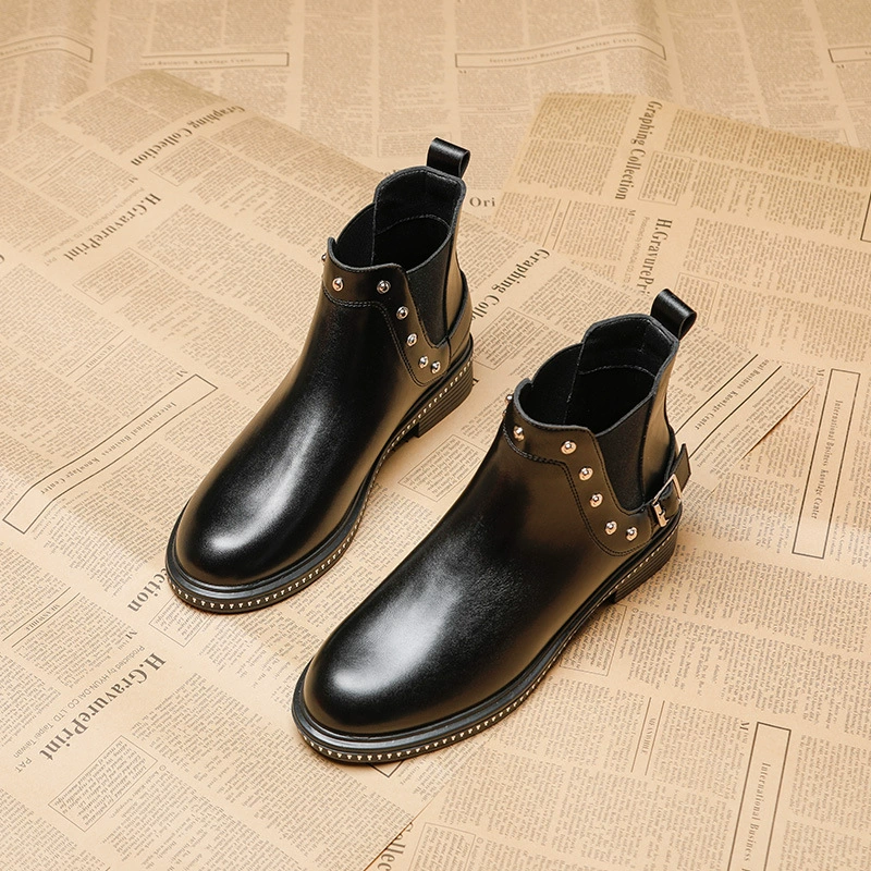 Короткие женские ботинки. Новинка 2025 года. Осенне-зимняя женская обувь. Ботинки «Челси Мартин». Женские ботинки большого размера для похудения. Весенне-осенние одинарные ботинки.