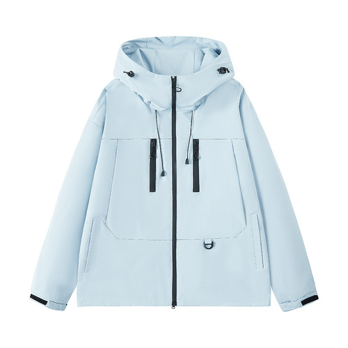 2025 Spring and Autumn New American Functional Hiking Waterproof Workwear Jacket Men's Down Jacket Thin Parka with Hood