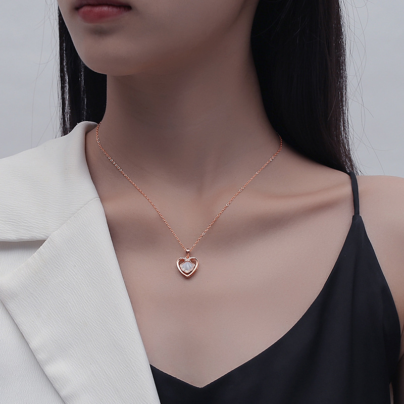 S925 collar de plata esterlina de las mujeres con amor, japonés y coreano ins todo-juego, usted tiene un regalo de vacaciones de gorro