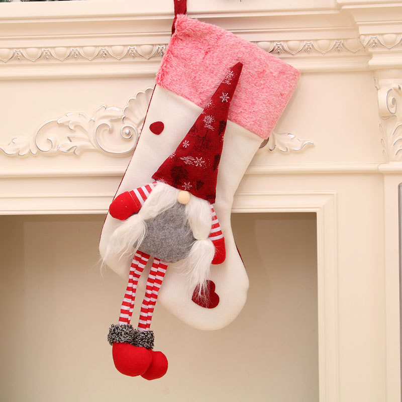 Transfronterizo nuevo con las piernas de felpa sin rostro Deep Forest viejas medias de Navidad colgante de Navidad decoraciones de Navidad