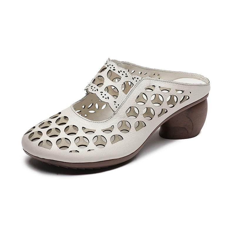 Сланцы, летняя обувь, этнические сандалии для матери, натуральная кожа, мягкая подошва, этнический стиль