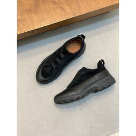 欧洲站男鞋新款真皮磨砂皮一脚蹬懒人鞋户外徒步运动休闲板鞋