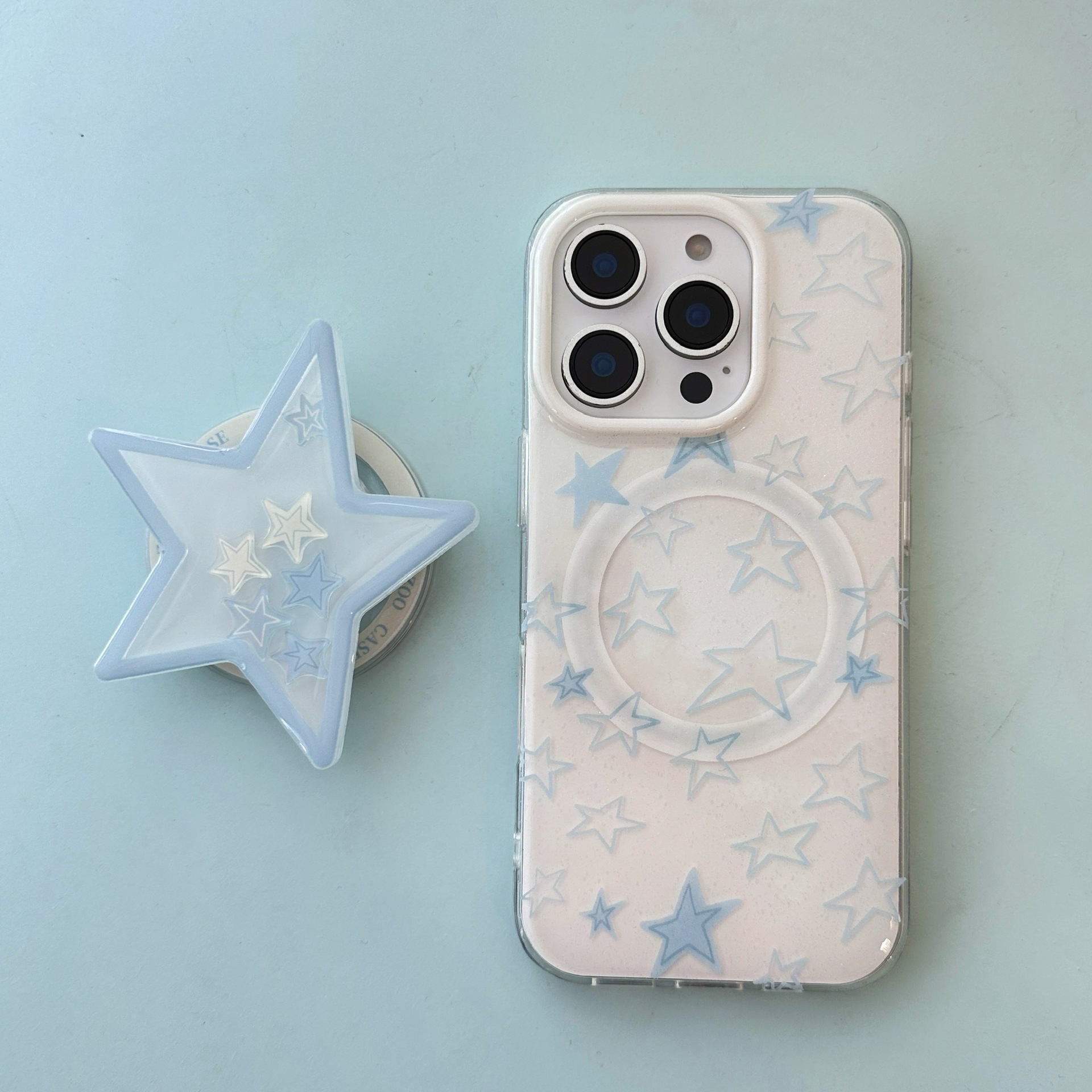 Graffiti estrella azul para Apple 16ProMax funda para teléfono móvil 15Pro atracción magnética 14/13 pareja 15PM nuevo