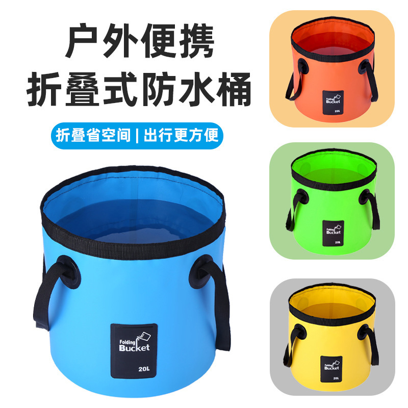 Cross-Border Hot-Selling Fishing Bucket Pvc Water Bucket Water Storage Bag Satchel Foldableing Fish Bucket Stereo Outdoor Bucket Bag