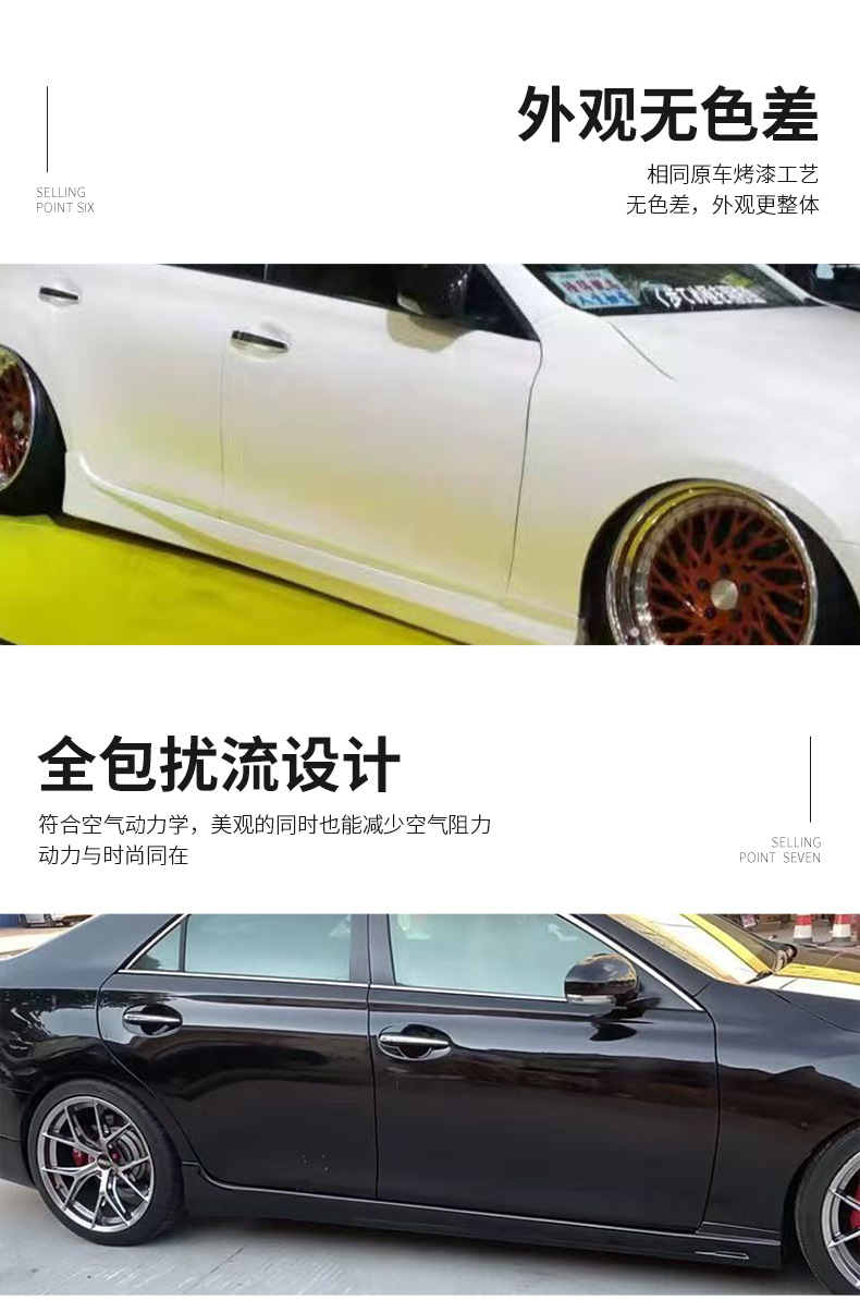 Suitable for 10-12 Year Reiz Gs Small Body Kit Modification Parts: Gs Rear Lip, Side Skirts, Front Lip, Rear Wing Body Kit