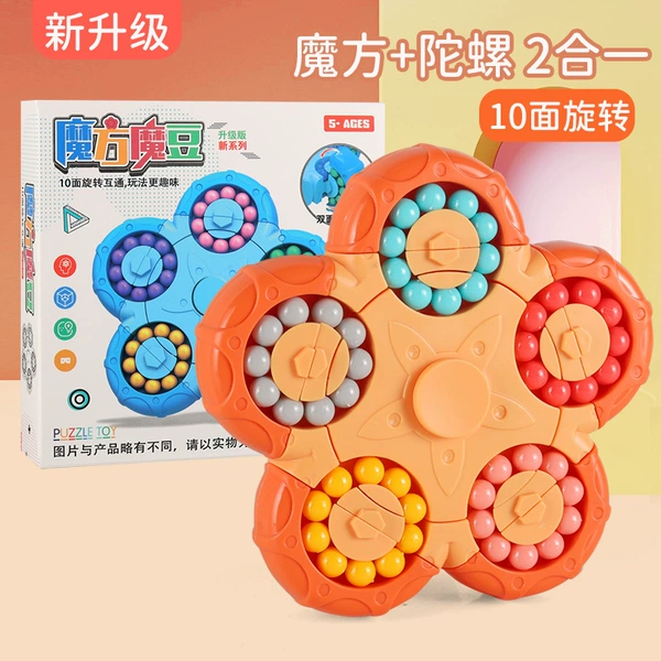 [Upgraded model-orange] Ten-sided rotating magic bean cube (color box)