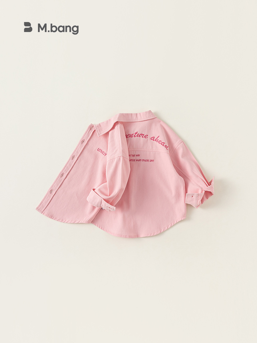 Yubao ropa infantil camisa de niñas nuevo otoño ropa de niños camisa rosa de manga larga coreana 2025 chaqueta de bebé