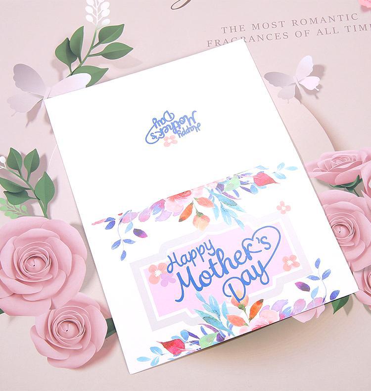 Letter, Heart Shape, Flower Pattern Mother's Day Fashion Mama Letter Heart Shape Flower Paper Festival Card 1 Piece