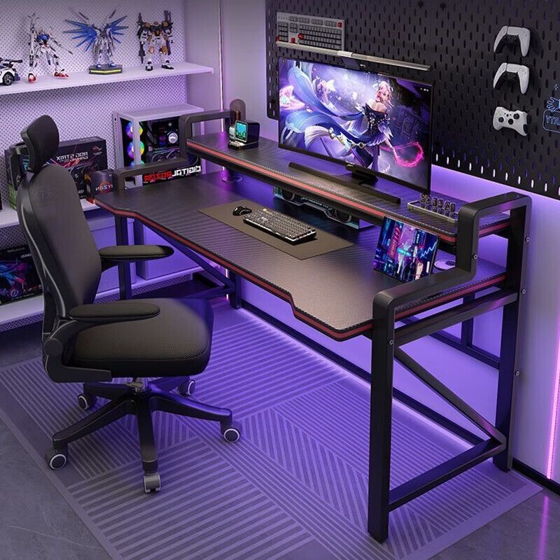 Carbon fiber computer desk, desktop home-use gaming table, bedroom student desk, simple rectangular office desk Carbon fiber computer desk, desktop home-use gaming table, bedroom student desk, simple rectangular office desk