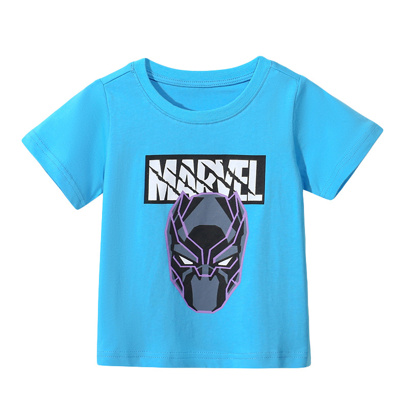 JOJO BEBE ropa infantil europea y americana verano nuevos niños manga corta Camiseta cuello redondo dibujos animados impreso niños camiseta algodón