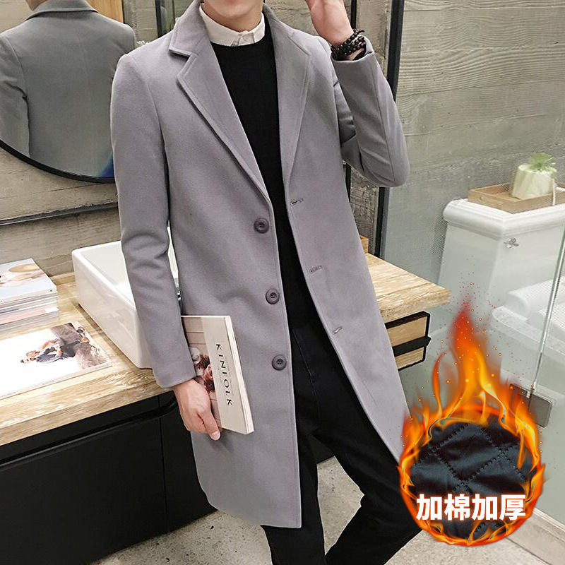 2019 otoño e invierno nuevo abrigo de lana para hombre
