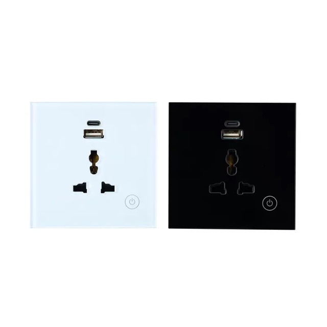 外贸出口WiFi智能开关插座 APP远程alexa语音控制触摸开关插座