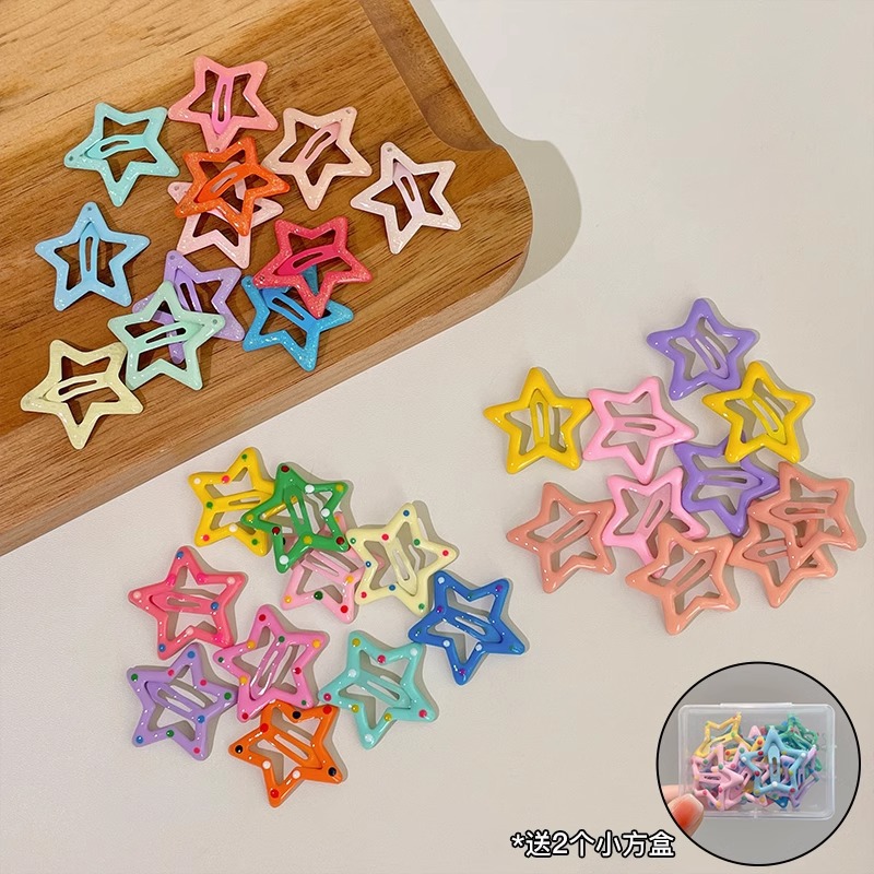 Nuevo clip de BB dopamina de color estrella de pentaco pequeño clip de cabello para niños tocado para niños lindos bordes laterales clip de cabello