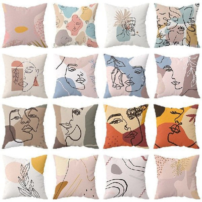 Abstract Art Office Sofa Pillowcase Nordic Style Cushion跨境|ru