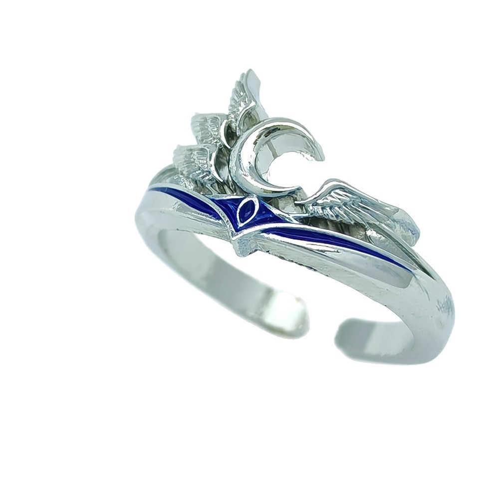 Moon Feather Guardian Ring Moon God Impression Ring Moon Girl Couple Universal Ring Moon Feather Ring