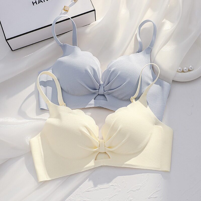 Urban Beauty Seamless Underwear for Women with Small Busts, Push-Up, Wireless, Side Breast Collection, Anti-Sagging, Bowknot Bra