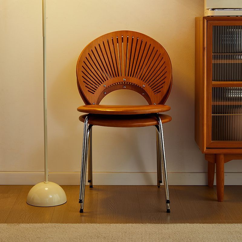Nordic Style Dining Chair Modern Simple Home Shell Retro Internet Celebrity Chair Light Luxury Home Second-Hand Solid Wood Backrest Chair