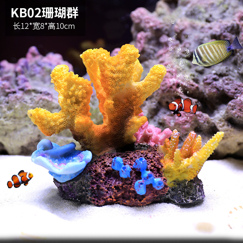 Pecera Simulación Paquete de paisajismo de arrecife de coral falso Acuario Concha Aqua Paisaje acuático Decoración de plantas acuáticas Combinación de casa de evitación