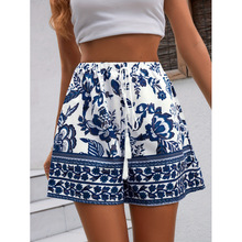 J 69904 Floral Print Tassel Shorts ����ӡ�����ն̿�羳