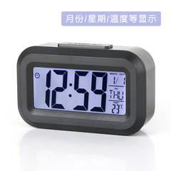 Creative bedside alarm clock office bedroom study electronic clock with night light date temperature timer alarm clock