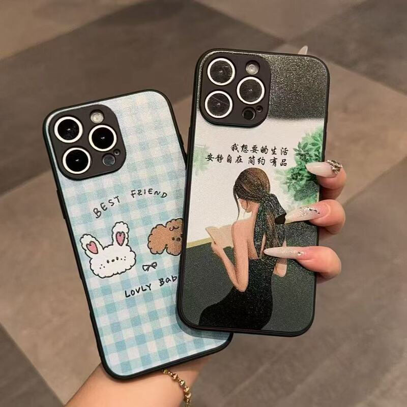 Suitable for Redmi K80 Mobile Phone Case Xiaomi 15 Simple Black Painted Silicone Case Redmi Turbo4 Cartoon Soft Case