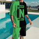 2025 New Men's Cross-border Letter Series Figure Printed Case Short-sleeved T-shirt Shorts Casual Series suit Summer