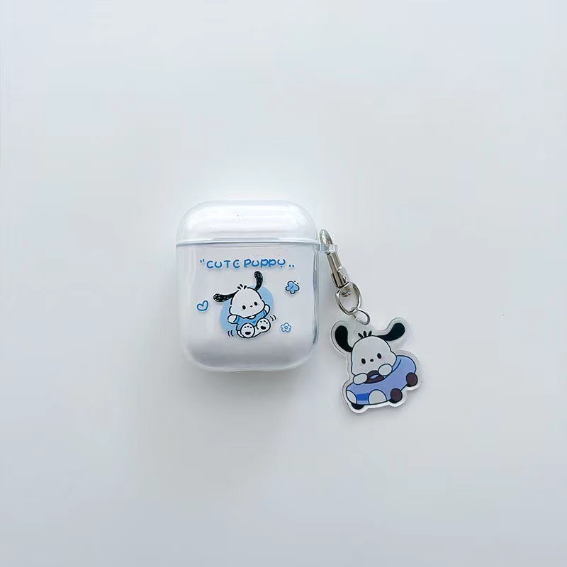 Aplicable a Apple AirPods4 auriculares Pro2 auriculares Bluetooth 1 / 2 generación transparente de dibujos animados Jade Gui cubierta de perro