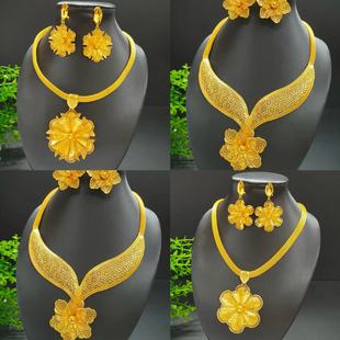 ����½�24k�S��ɫ�����朶��h������b�ɼ���Ů��Yset jewelry