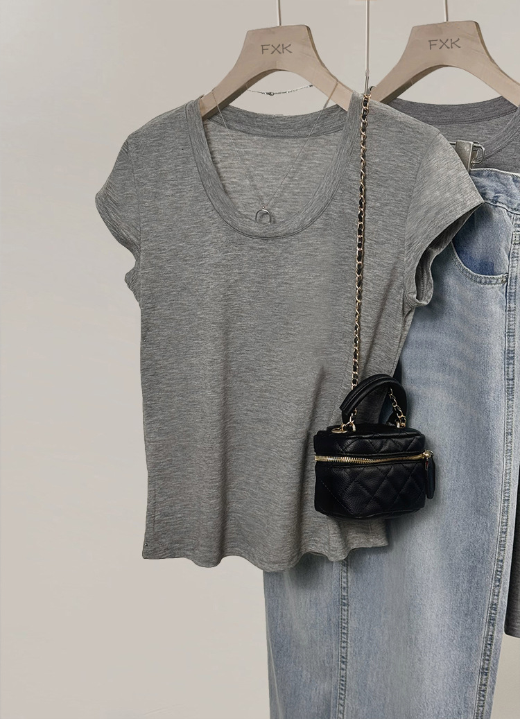 그레이-솔리드 컬러 [스팟 생머리]