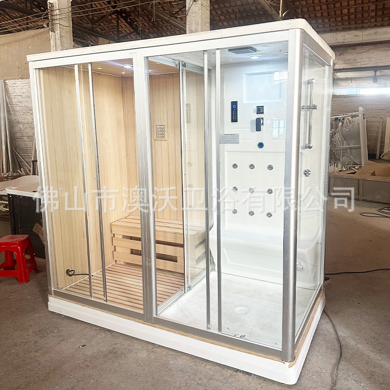 Abeto de hierro infrarrojo lejano onda de luz sala de ducha de hierro abeto Club sala de sauna en casa sala de vapor de sudor separación húmeda y seca integrada