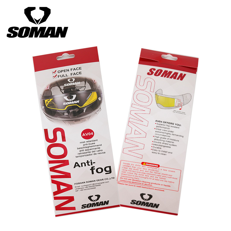 SOMAN motocicleta coche eléctrico casco anti-niebla película completa lente del casco anti-niebla pegatina casco universal anti-niebla película